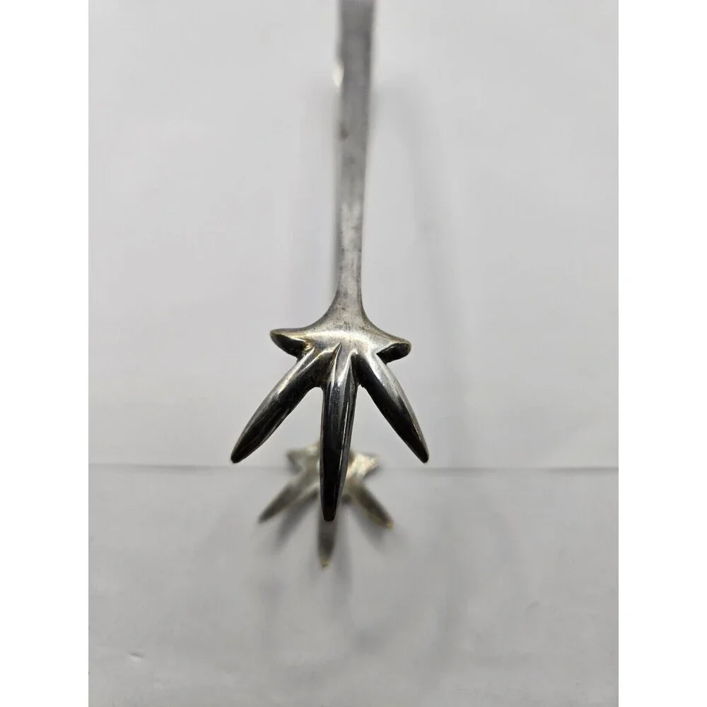 Large Claw-Foot Ice Tongs Silver Plated Design Shined